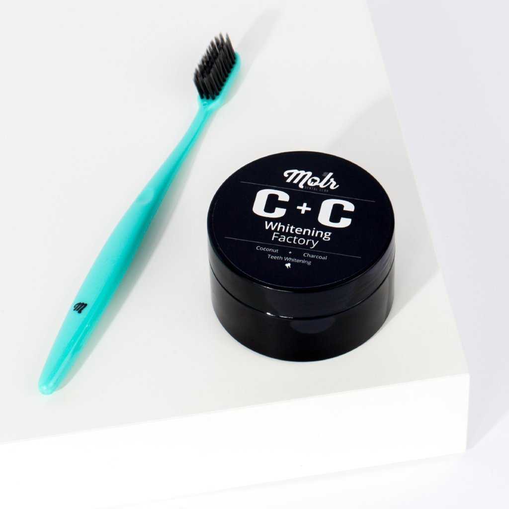 Carbon + Coconut Teeth Whitening Powder and Toothbrush