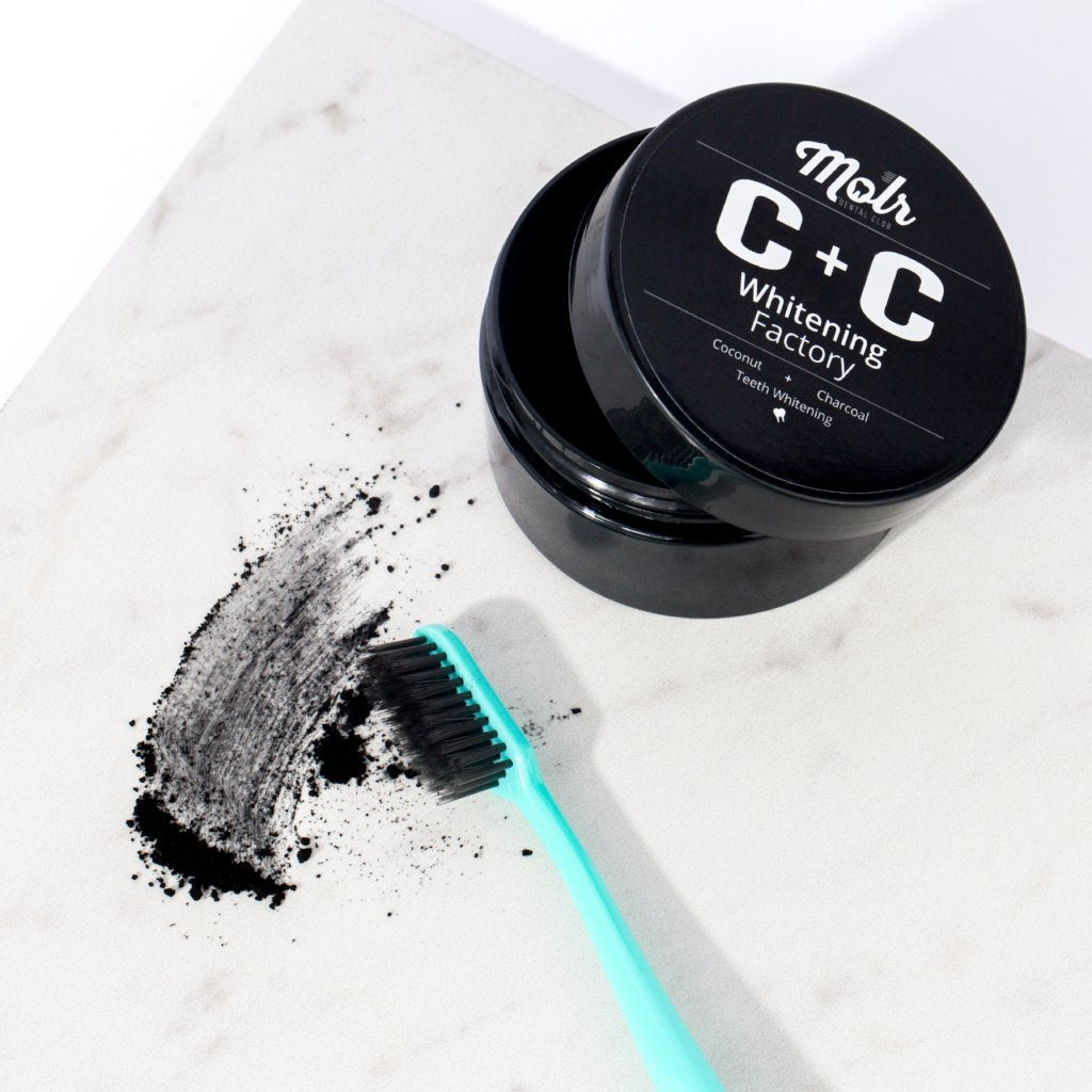Carbon + Coconut Teeth Whitening Powder and Toothbrush