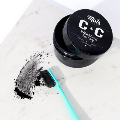 Carbon + Coconut Teeth Whitening Powder and Toothbrush