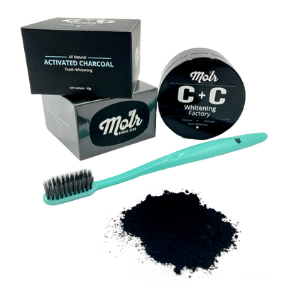 Carbon + Coconut Teeth Whitening Powder and Toothbrush
